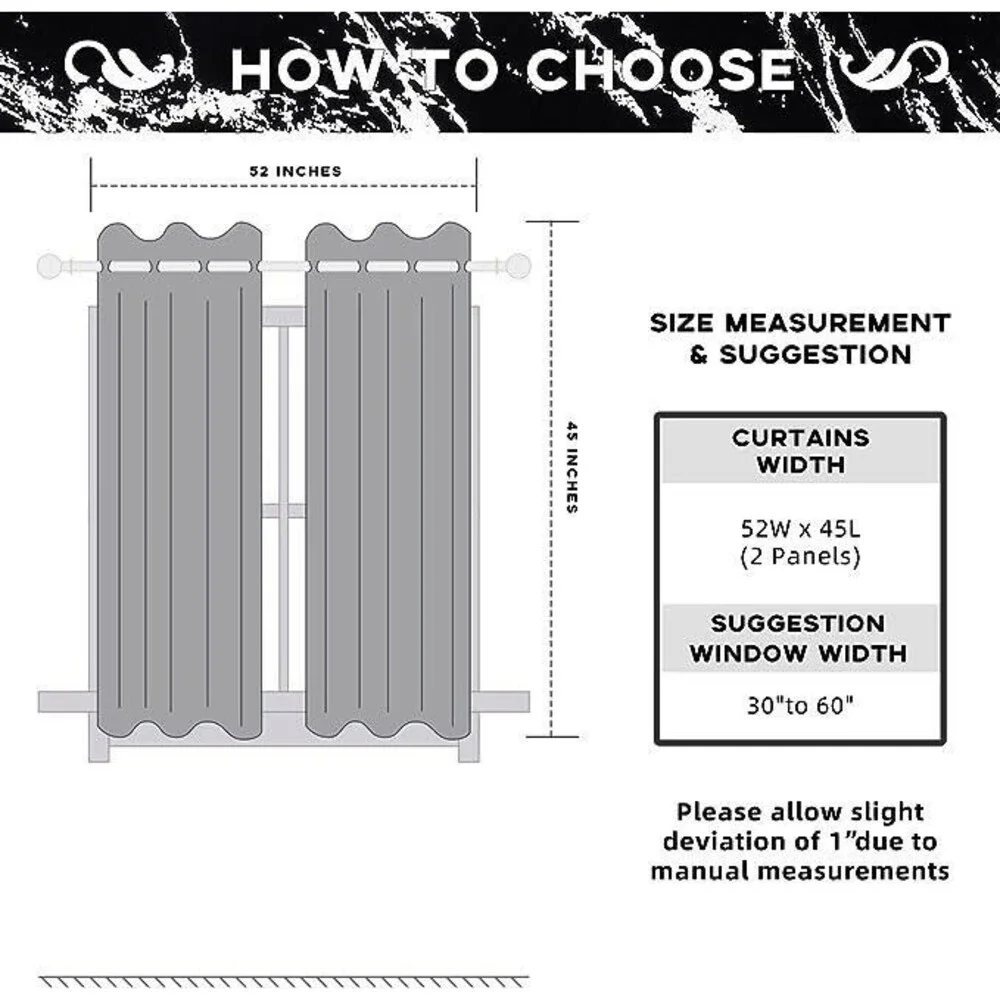 Silver Foiled Blackout Curtains Bedroom, Thermal 2 Panels, 52W x 45L in